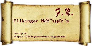 Flikinger Mátyás névjegykártya